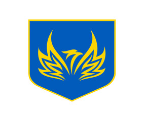 Eagle and Flag Shield for Stand with Ukraine Vector Sign