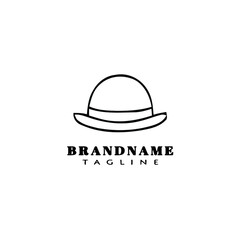 hat logo cute icon design template black isolated vector illustration