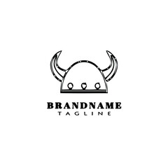 barbarian helmet logo cartoon template icon vector illustration
