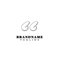 block quote logo cartoon icon design template black isolated creative illustration