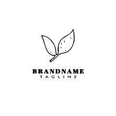 leaf logo cartoon icon design template black isolated creative illustration