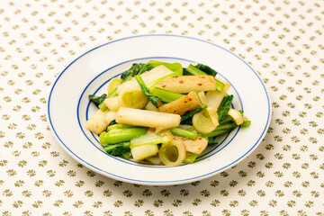 家庭料理　長芋と小松菜のラー油炒め　日本