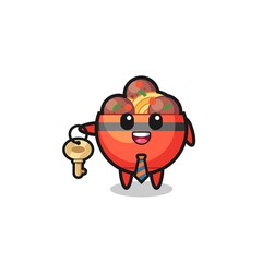 cute meatball bowl as a real estate agent mascot