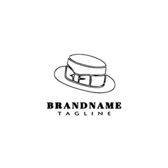 panama hat logo cartoon icon design vector