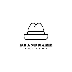 panama hat logo cartoon icon design vector