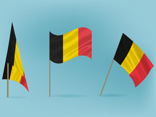 National flag of Belgium vector.Waving flag of Belgium from different angle
