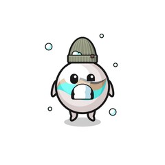 cute cartoon marble toy with shivering expression