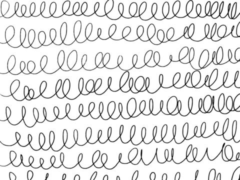 ぐるぐる線のカラフル落書きバックグラウンドモノクロ