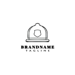 london police helmet cartoon logo icon template black vector illustration