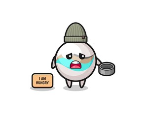cute marble toy beggar cartoon character