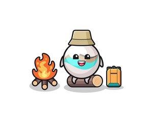 camping illustration of the marble toy cartoon