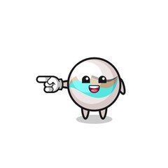 marble toy cartoon with pointing left gesture