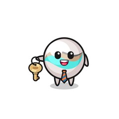 cute marble toy as a real estate agent mascot