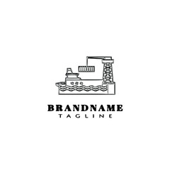 Naklejka premium shipping port logo icon design template vector illustration
