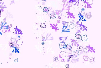 Light Purple, Pink vector pattern with random forms.