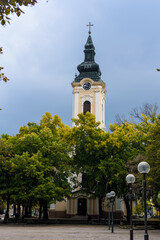 Facade of the Church of Saint Nicholas in Kikinda city, Serbia