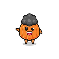 pumpkin character as the afro boy