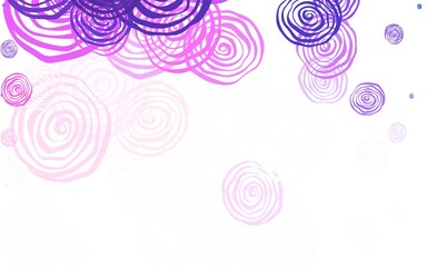 Light Pink, Yellow vector doodle template with roses.