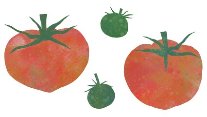 絵本みたいならくがき風テクスチャのトマト