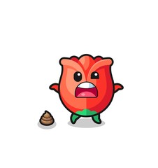 rose earth surprised to meet poop