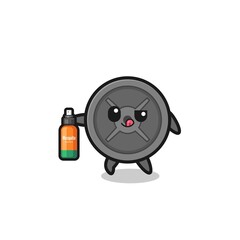 cute barbell plate holding mosquito repellent