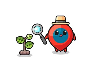 cute location symbol herbalist researching a plants