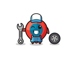 the location symbol character as a mechanic mascot