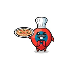 location symbol character as Italian chef mascot