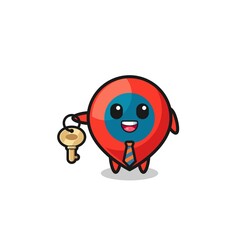 cute location symbol as a real estate agent mascot