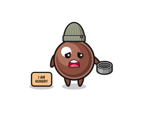 cute tapioca pearl beggar cartoon character