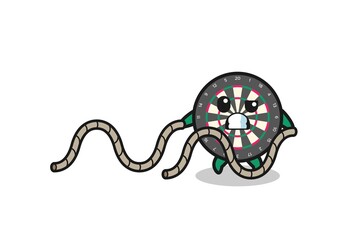illustration of dart board doing battle rope workout
