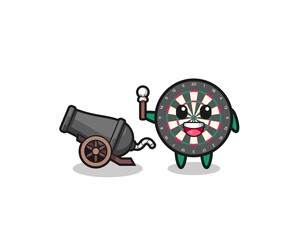 cute dart board shoot using cannon
