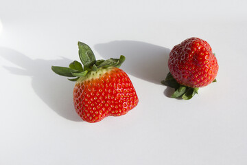 fresh strawberry isolated white background