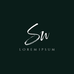 Letter SW luxury logo design vector