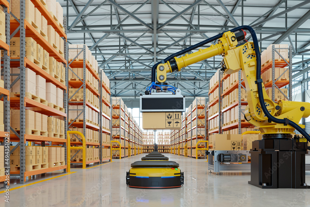 Poster robotic arm for packing with producing and maintaining logistics systems.