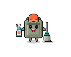 cute school bag character as cleaning services mascot