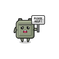 cute school bag hold the please help banner
