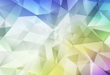 Light Multicolor vector triangle mosaic texture.