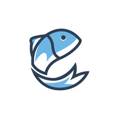 fish logo with stylish concept, vector illustration for product, service and your company