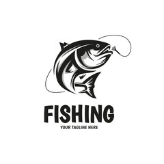 Fish icon vector illustration for fishing logo design