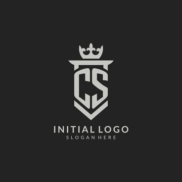 Initial CS shield and crown logo style