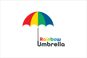 colorful rainbow umbrella logo design