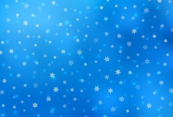 Light BLUE vector background in Xmas style.