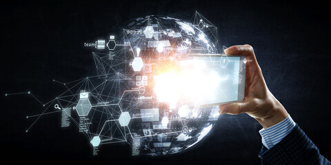 Innovation and creativity concept . Mixed media