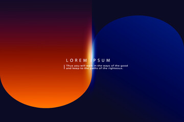 Abstract modern graphic elements. Minimalist deep blue with orange premium abstract background with luxury geometric dark shapes. Exclusive wallpaper design for brochure, EPS10