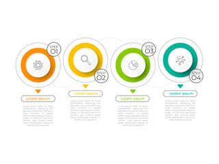 Minimal step infographics design vector and icons can be used for workflow layout, diagram, annual report. Vector infographics timeline design template with 4 options, parts, steps or processes.