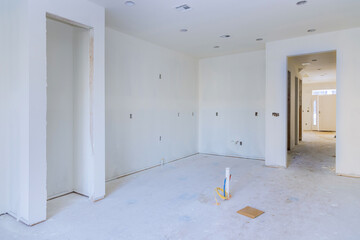 Construction building industry new home construction interior drywall and finish details