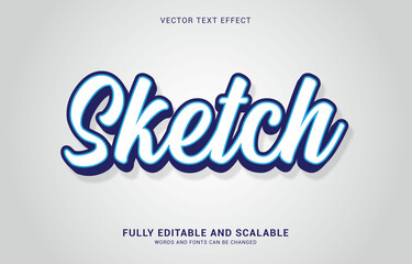 Fototapeta premium editable text effect, Sketch style