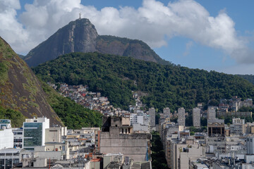 Obraz premium Christ the Redeemer seen from Copacabana Beach, Rio de Janeiro, Brazil