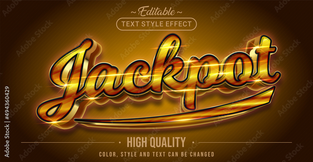 Poster Editable text style effect - Jackpot text style theme.